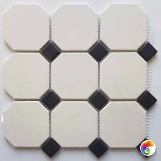 Гранит керамический 4416 OCT14-1Ch White OCTAGON 16/Black Dots 14 30x30 см OCT16 DOT14
