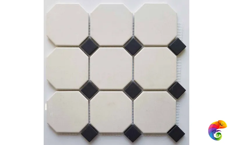 Гранит керамический 4416 OCT14-1Ch White OCTAGON 16/Black Dots 14 30x30 см OCT16 DOT14