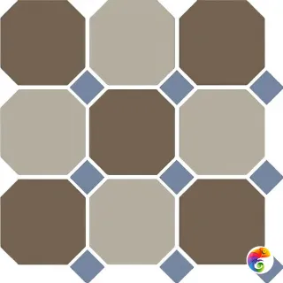 Гранит керамический 4401+29 OCT11-A Beige 01 Coffe Brown 29 OCTAGON/Blue Cobalt 11 Dots 30x30 см OCT01/29 DOT11-A