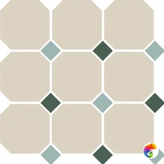 Гранит керамический 4416 OCT13+18-A White OCTAGON 16/Turquoise 13 + Green 18 Dots 30x30 см OCT16 DOT13/18-A