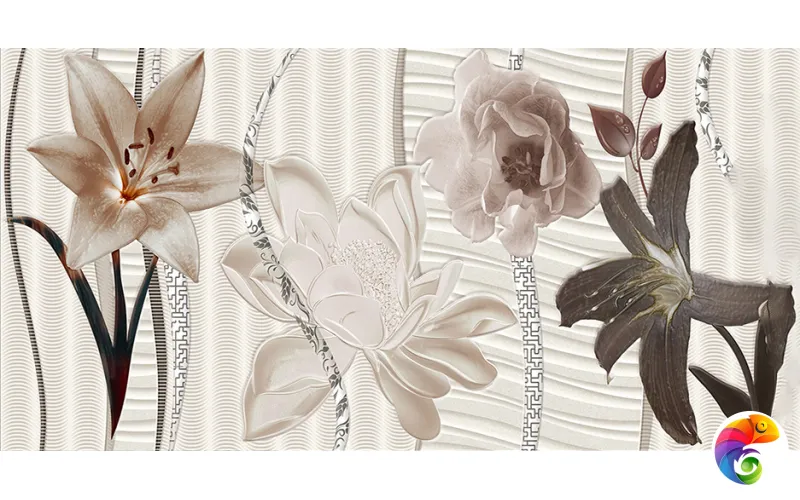 Плитка Cube Pegas Decor 2 25x50 (цветы) (шт.)