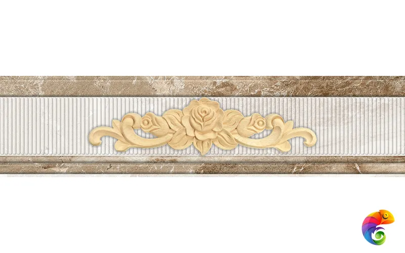 Плитка Cube Napoli Border-1 with gold 7.5x30 (шт.)