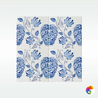 Плитка REDA Синий Русский Мозг 20х20 Гладкая Глянцевая (0,96 кв.м.)