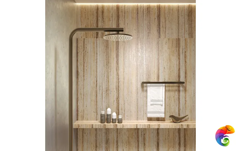 ROCK TRAVERTINO BEIGE SHAPE + GLUE  ART 1200x600 SH1008-G