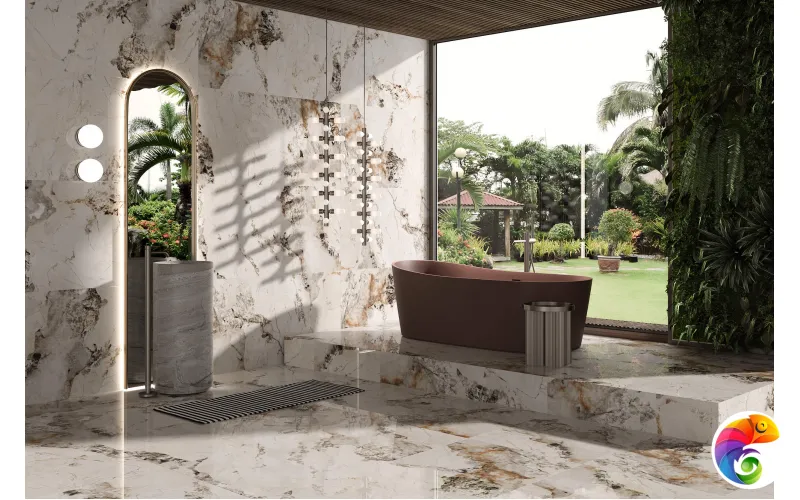 Керамогранит Pandora White 9 mm MATT 120x60 Marble Artcer