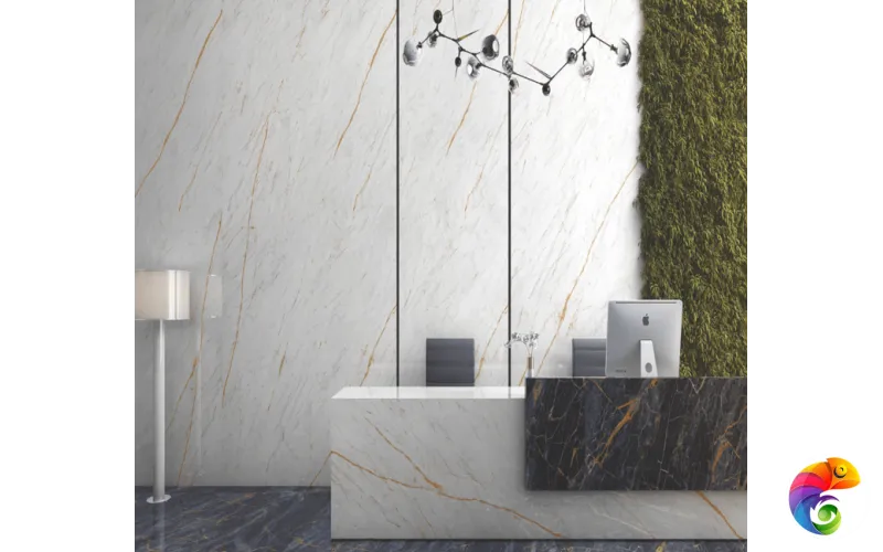 Керамогранит Nero White 9 mm POLI 120x60 Marble Artcer