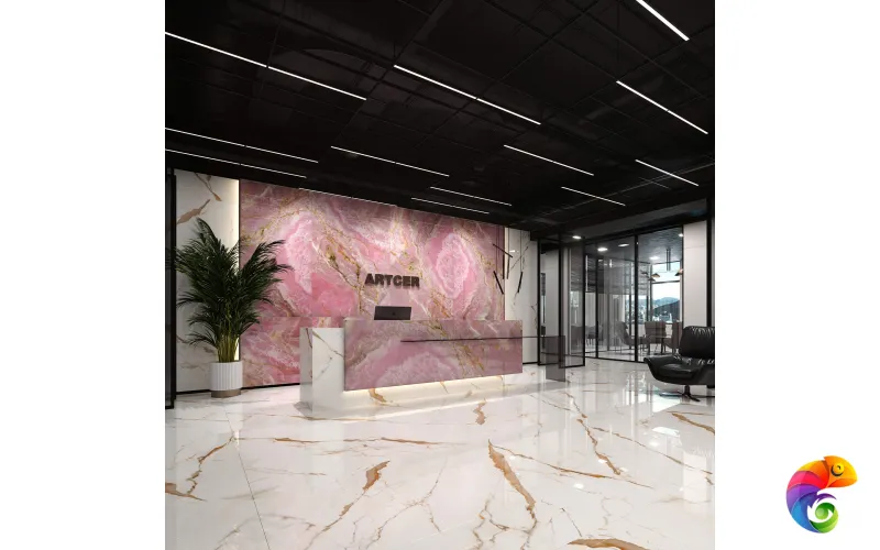 Керамогранит Onyx Pink POLI 180x120 1XL Artcer