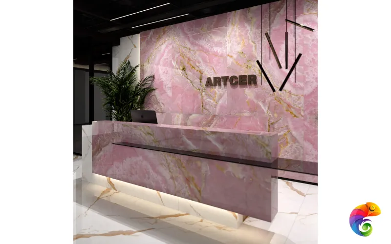 Керамогранит Onyx Pink POLI 180x120 1XL Artcer