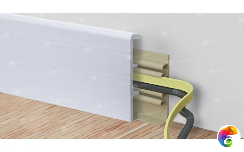 Напольный Плинтус Rico Concept 80 Белый с тиснением