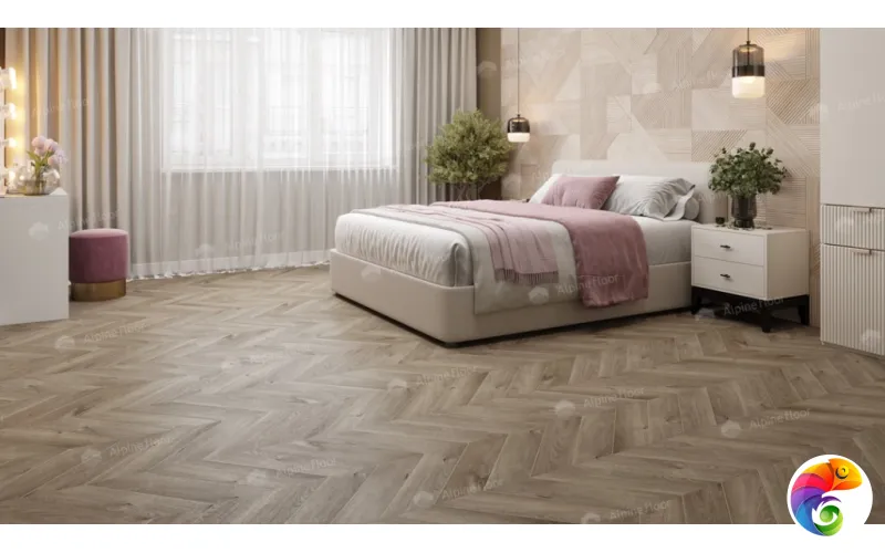 LVT плитка  Дуб Натуральный Отбеленный Chevron ECO 20-3