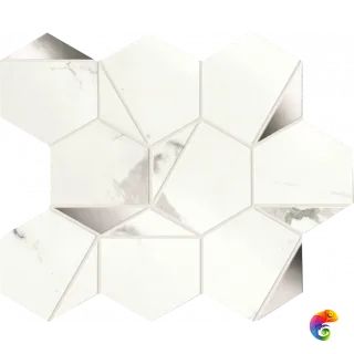 Marvel Statuario Supremo Platino Hex Shiny 25.1x29