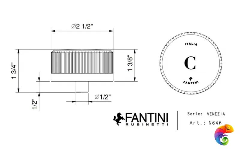FANTINI VENEZIA Ручка стеклянная правая 
