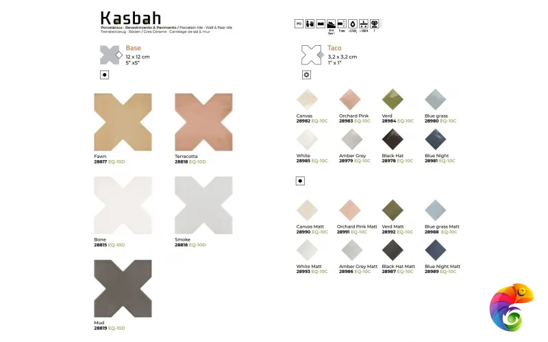 EQUIPE KASBAH TACO VERD MATT 3.4х3.4 EQ-10C
