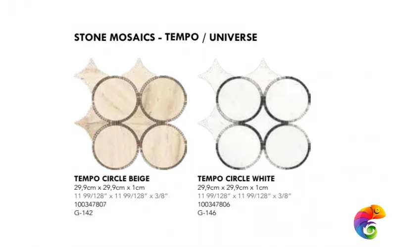 LANTIC TEMPO CIRCLE WHITE 29.9х29.9 G-146