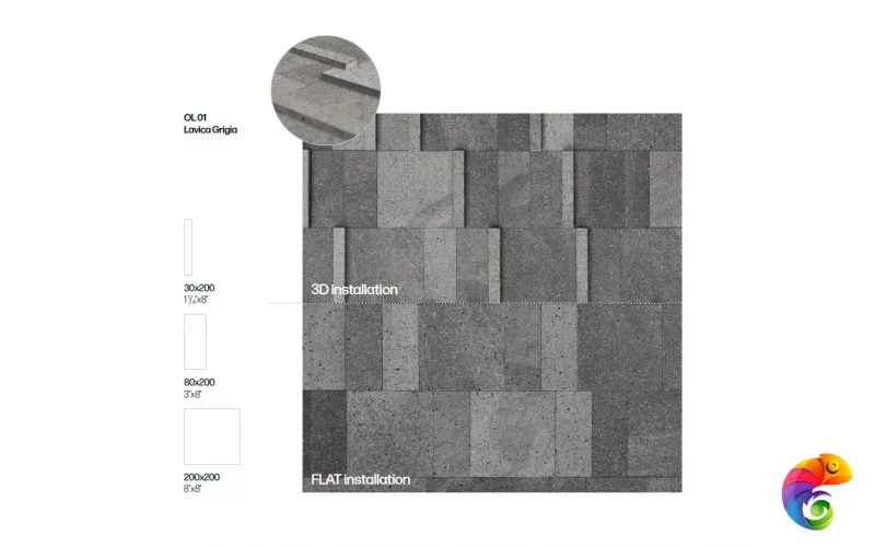 MIRAGE LAVICA GRIGIA OL 01 TABULATE 8х20x1