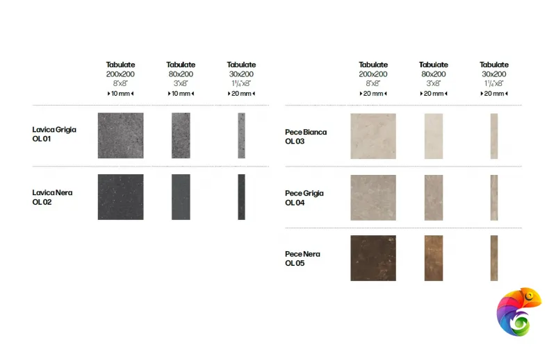 MIRAGE LAVICA GRIGIA OL 01 TABULATE 8х20x1