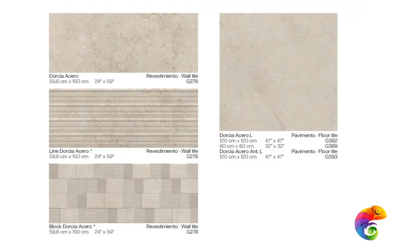 PORCELANOSA DORCIA ACERO LINE 59.6х150 G-278