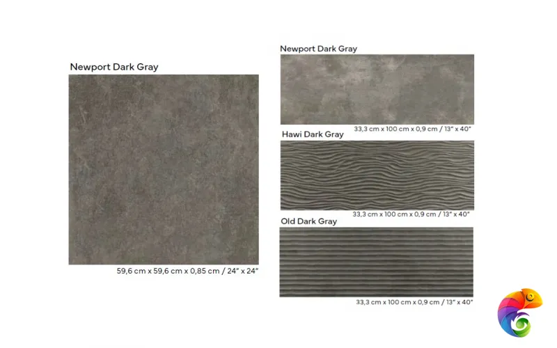 PORCELANOSA HAWI DARK GRAY 33.3x100 G-271