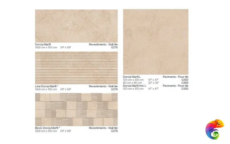 PORCELANOSA DORCIA MARFIL BLOCK 59.6х150 G-278