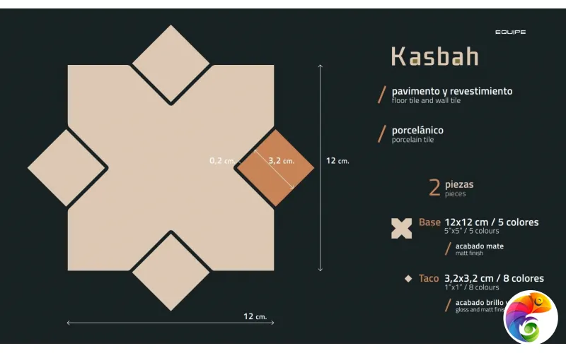 EQUIPE KASBAH TACO VERD MATT 3.4х3.4 EQ-10C