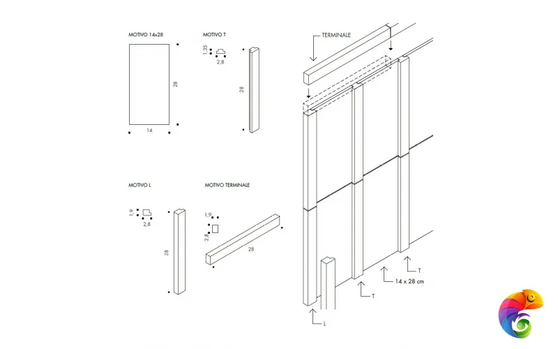 MUTINA MOTIVO GRAPHITE 14х28
