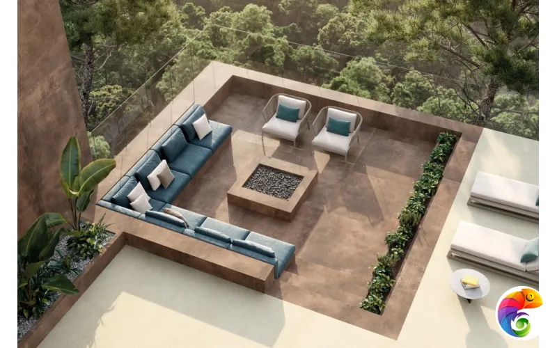 PORCELANOSA XLIGHT OXIDE BROWN NAT 120х120 G-2527