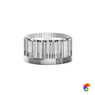 FANTINI VENEZIA Ручка стеклянная левая "H" (горячая вода), Хром-Белый