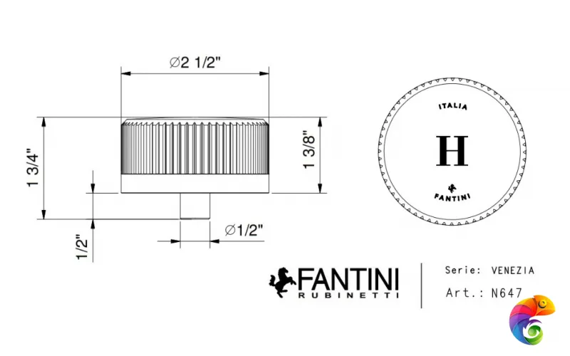 FANTINI VENEZIA Ручка стеклянная левая 