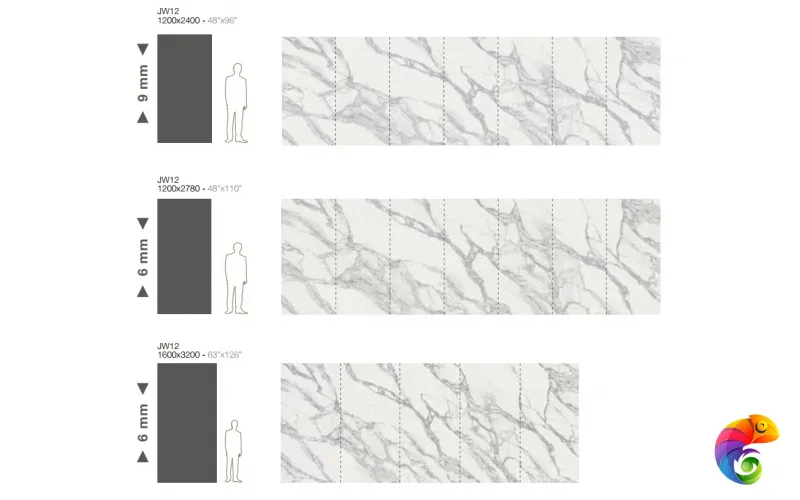 MIRAGE BIANCO LUNENSIS JW 12 LUC SQ 120х278x6