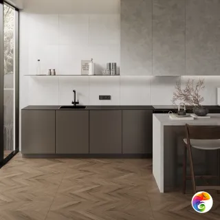 Wood Latina Brown Chevron Laparet
