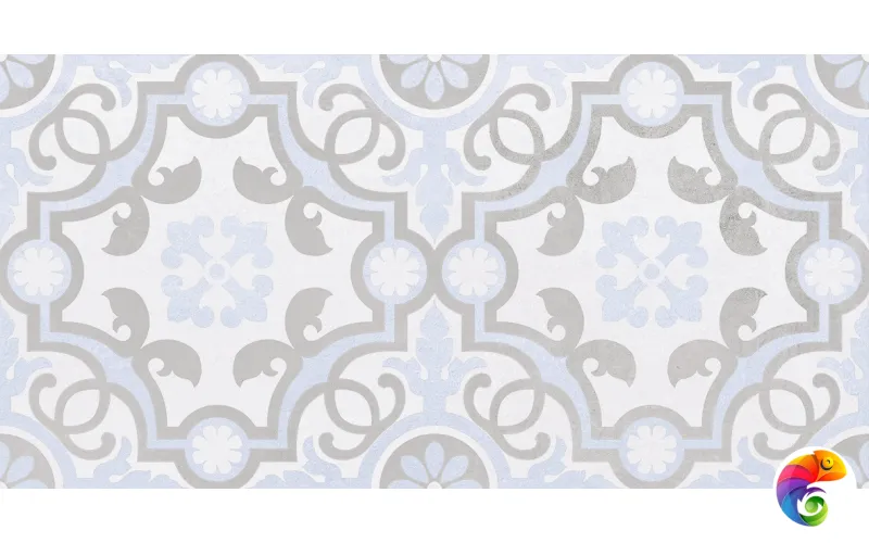 Depo Плитка настенная узор голубой 34017 25х50