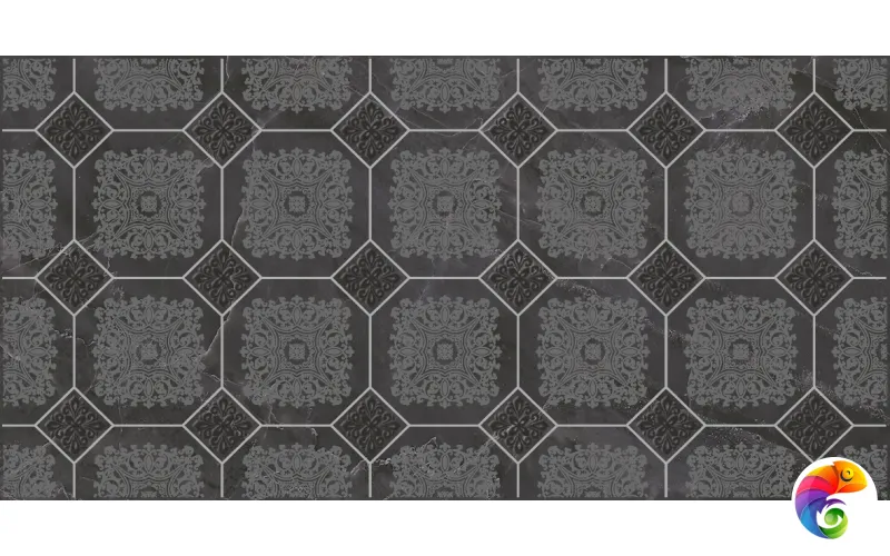 Olimpus Grand Декор чёрный 25х50