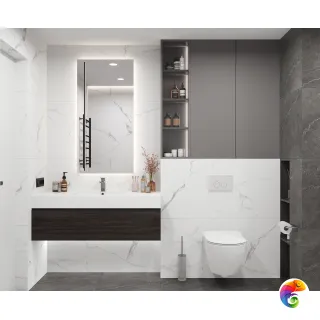 Mars Grey Керамогранит белый 60x120 Матовый Карвинг