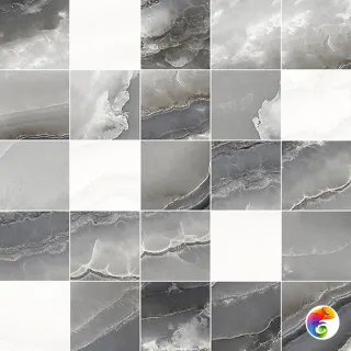 Mania Декор мозаичный серый MM34102 25х25