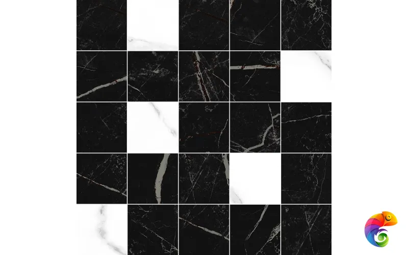 Total Декор мозаичный чёрный MM34108 25х25