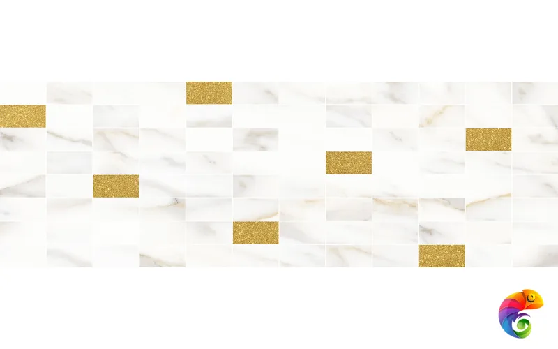 Aragon Декор мозаичный белый золото MM60157 20х60