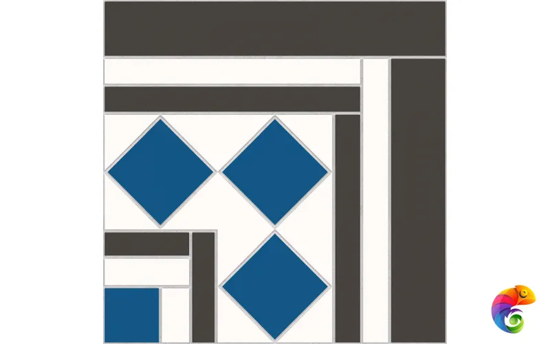 Керамогранит Victorian Dreams Taco Bristol Blue 22,5*22,5 (1кор/12шт) Blue 22.5×22.5