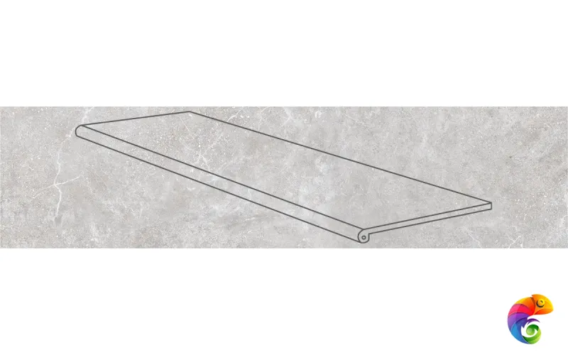 Ступень фронтальная Petra Smooth Round. Gris 33*120 (1кор/2шт) Gris 33×120