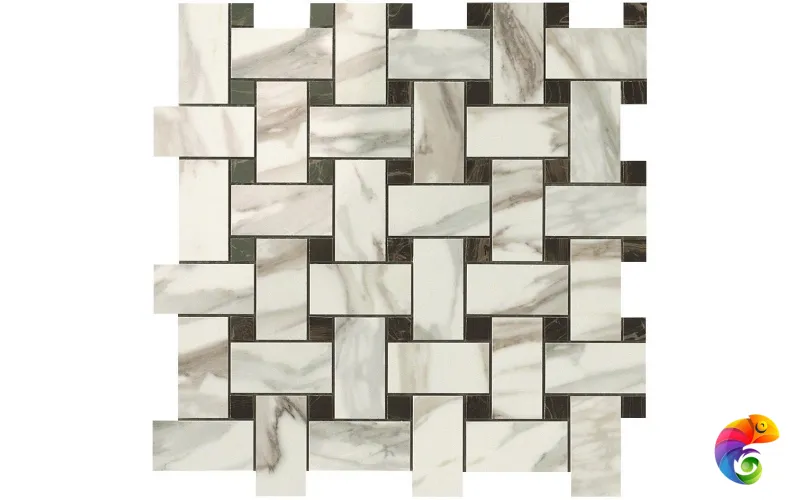 S.M. Калакатта Голд Мозаика Твист 30.5х30.5/ S.M. Calacatta Gold Twist Mosaic Supernova Marble (снят с произ-ва) Atlas Concorde Rus