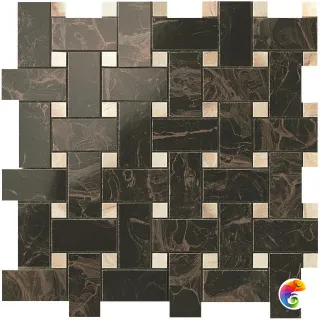 S.M. Фраппучино Дарк Мозаика Твист 30.5х30.5/ S.M. Frappuccino Dark Twist Mosaic