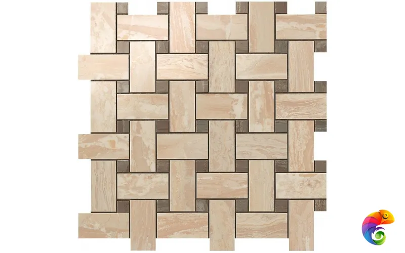 S.M. Вудстоун Шампань Мозаика Твист 30.5х30.5/ S.M. Woodstone Champagne Twist Mosaic Supernova Marble (снят с произ-ва) Atlas Concorde Rus