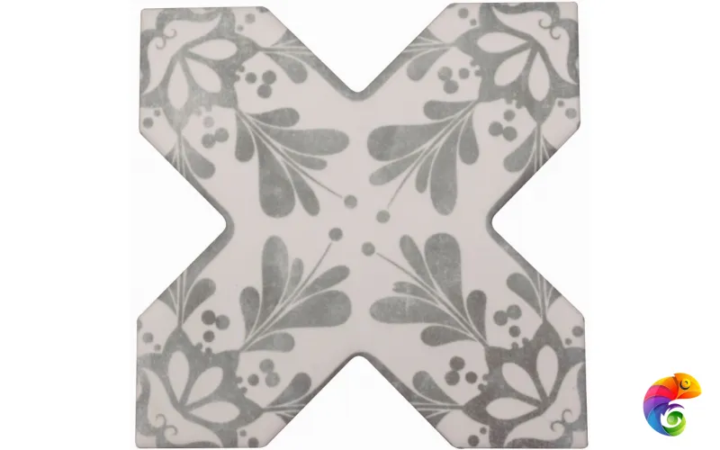 BECOLORS CROSS 13,25X13,25 DEC. STENCIL GREY