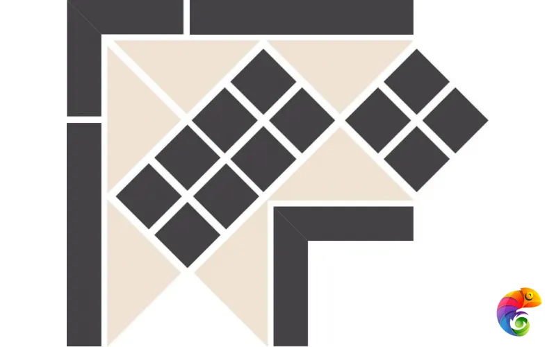 Угол Octagon Corner Lisbon 1 Strip (21,6х21,6х15,1) Black/White