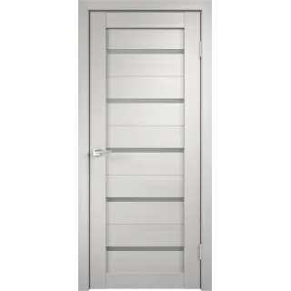 Дверное полотно Экошпон DUPLEX 600х1900 цвет Дуб белый стекло Мателюкс Левое/Правое VD013818