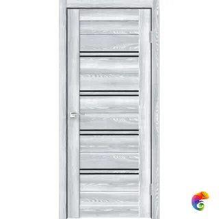 Дверное полотно Экошпон XLINE 4 900х2000 цвет Клён айс стекло Лакобель черное Левое/Правое VD016375