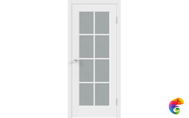 Дверное полотно Эмаль SCANDI 4V 700х2000 цвет Белый стекло Мателюкс Левое/Правое VD1001650