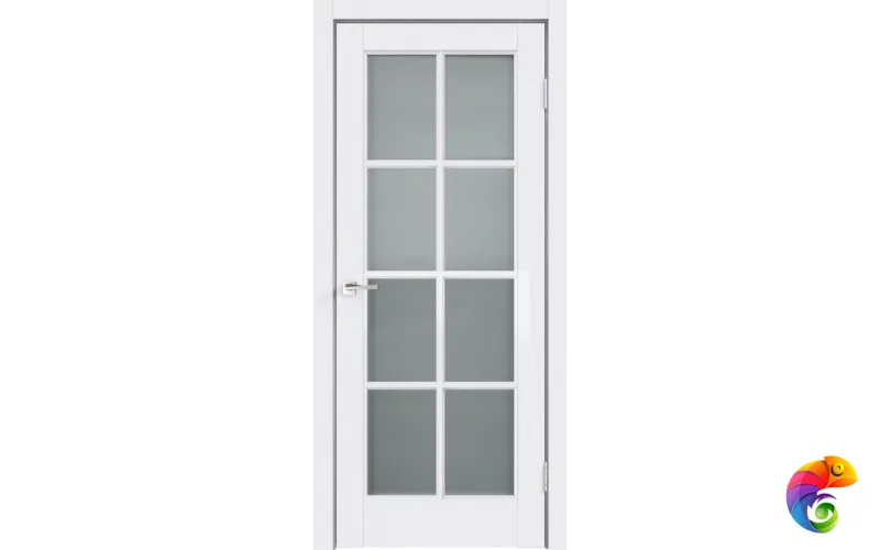 Дверное полотно Эмаль SCANDI 4V 900х2000 цвет Белый стекло Мателюкс Правое VD1002261