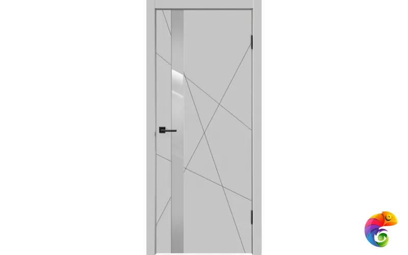 Дверное полотно Эмаль SCANDI S Z1 700х2000 цвет Светло-серый стекло Лакобель светло-серый Левое/Правое VD1002567