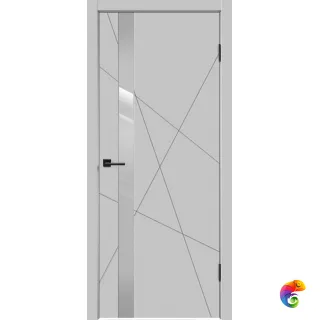 Дверное полотно Эмаль SCANDI S Z1 900х2000 цвет Светло-серый стекло Лакобель светло-серый Левое/Правое VD1002568