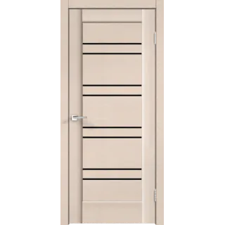 Дверное полотно SoftTouch SoftTouch PREMIER 18 800х2000 цвет Ясень капучино структурный стекло Лакобель черное Левое/Правое VD1030173